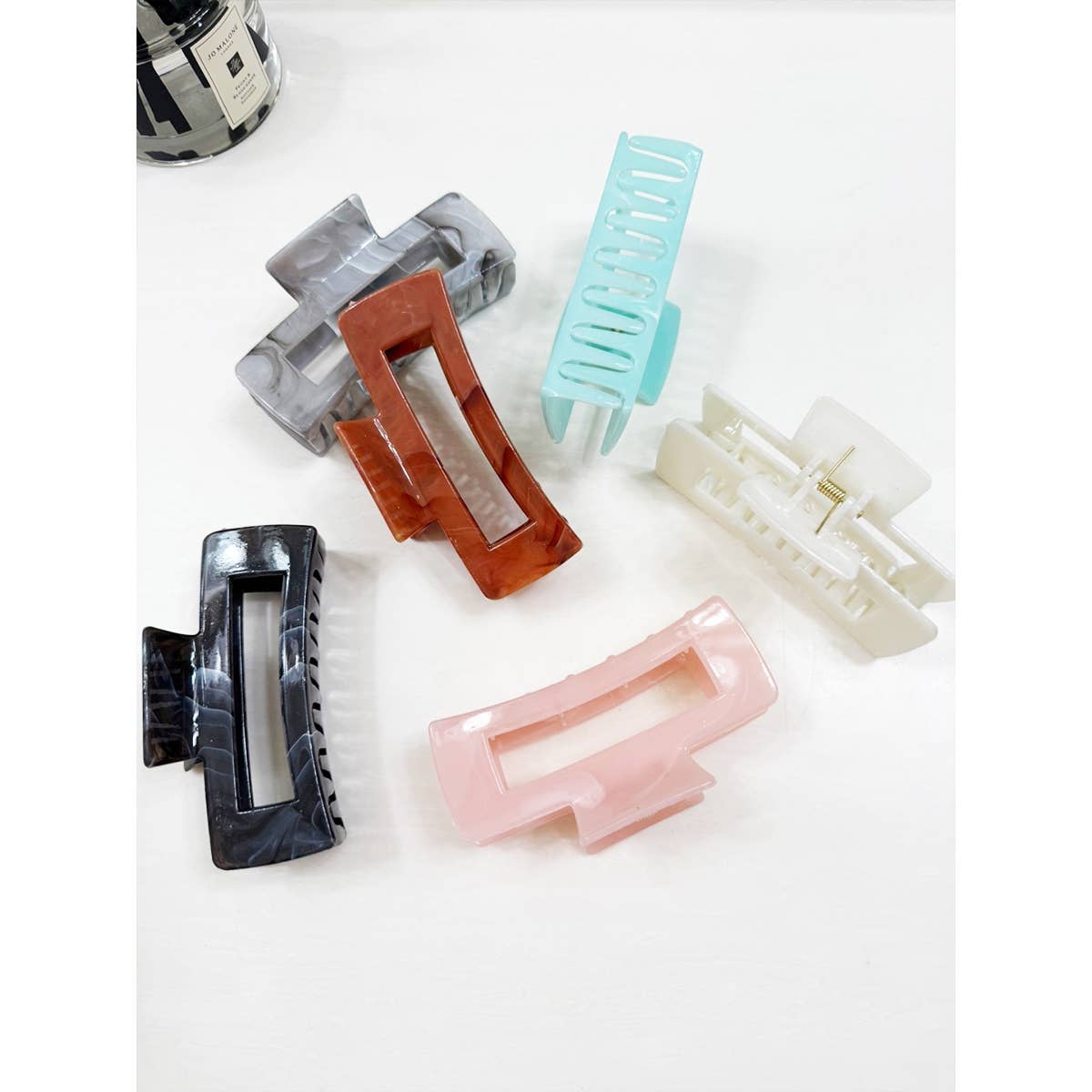 Shimmering Marbled Rectangle Hair Claw