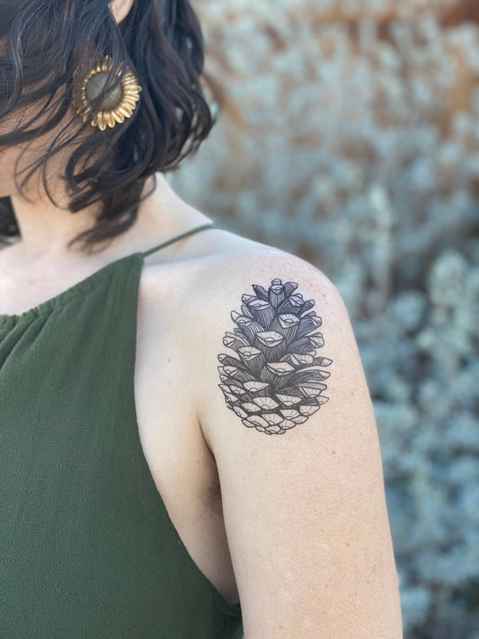 Pinecone Temporary Tattoo: 1-Pack