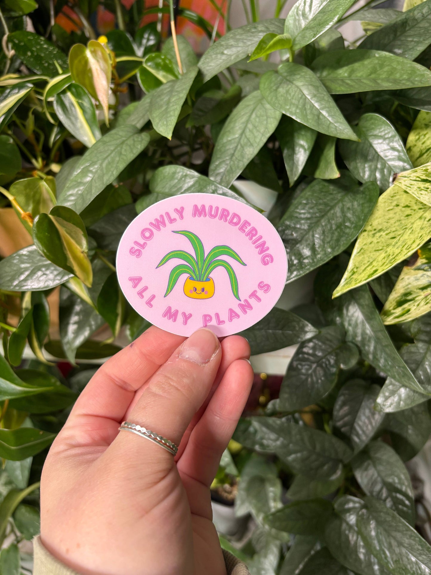 Slowly Murdering All My Plants - Spooky Sticker