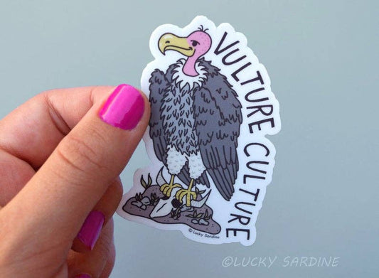 Vulture Culture Love, Wild Buzzard Bird, Skull Vinyl Sticker