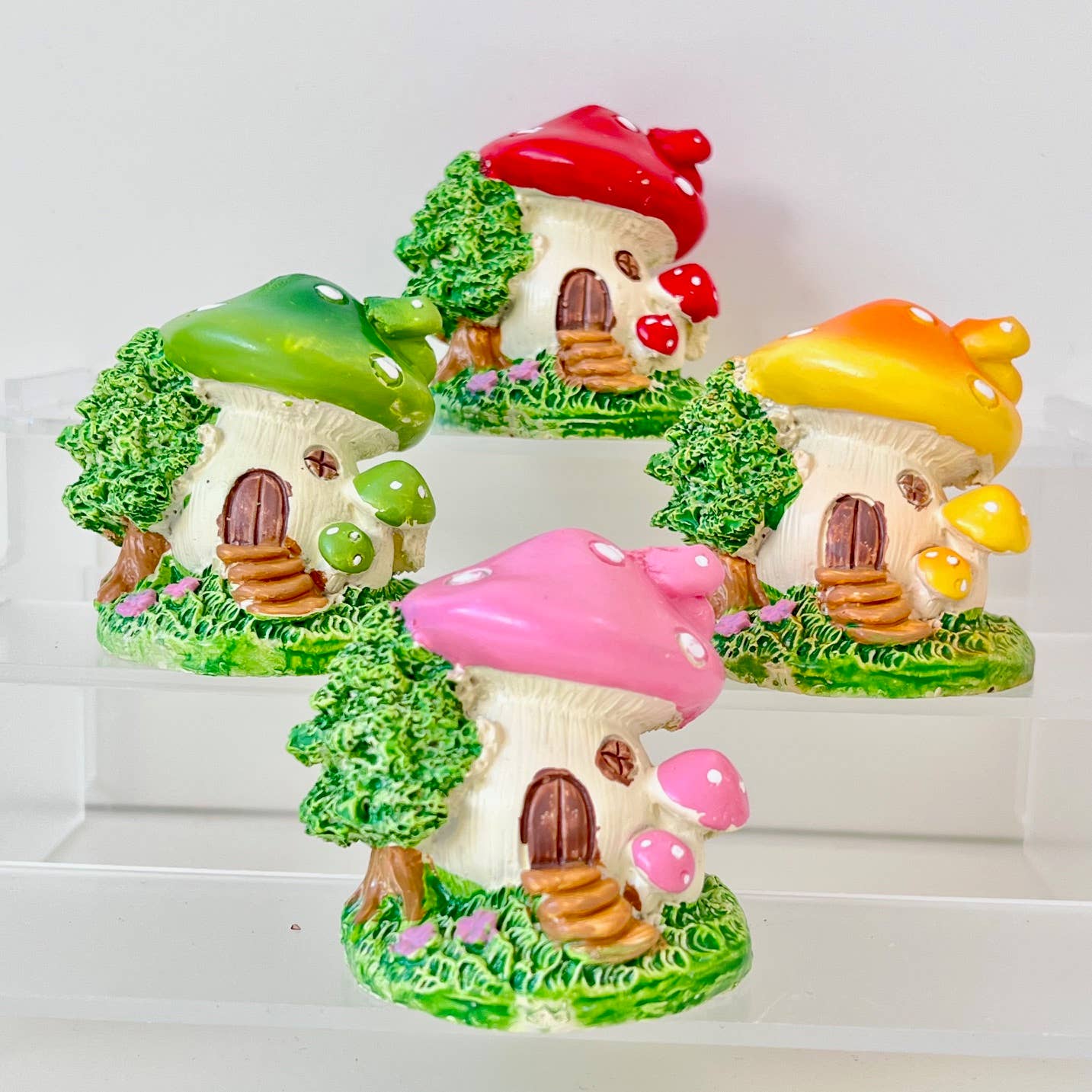 Mushroom Miniature House Figurines-4