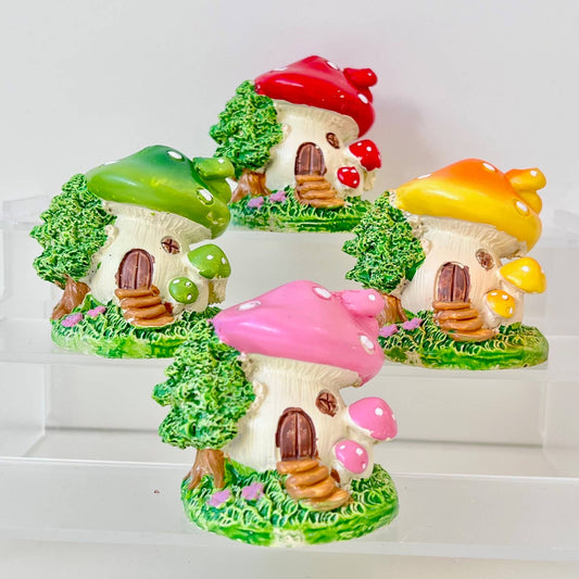 Mushroom Miniature House Figurines-4