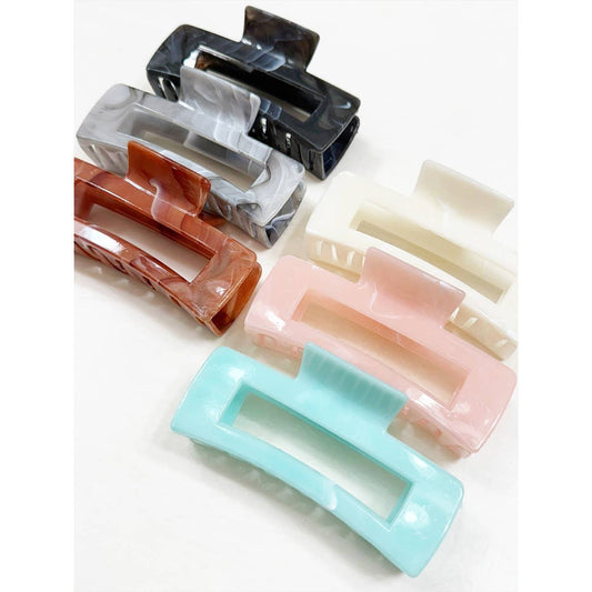 Shimmering Marbled Rectangle Hair Claw