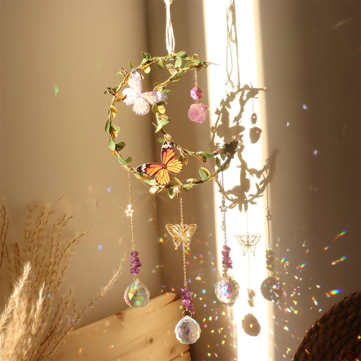 Leaves Cross Butterfly Moon Hangings DP25A913