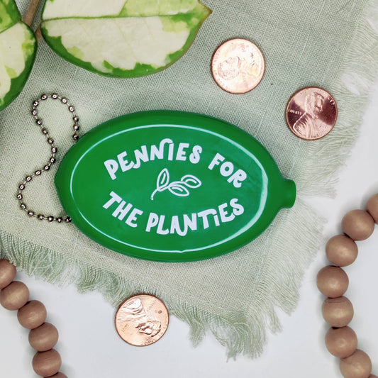 Pennies for the Planties Coin Purse Keychain