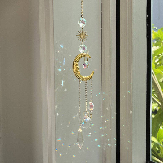 Metal Sun Moon Crystal Home Hangings DP25A929