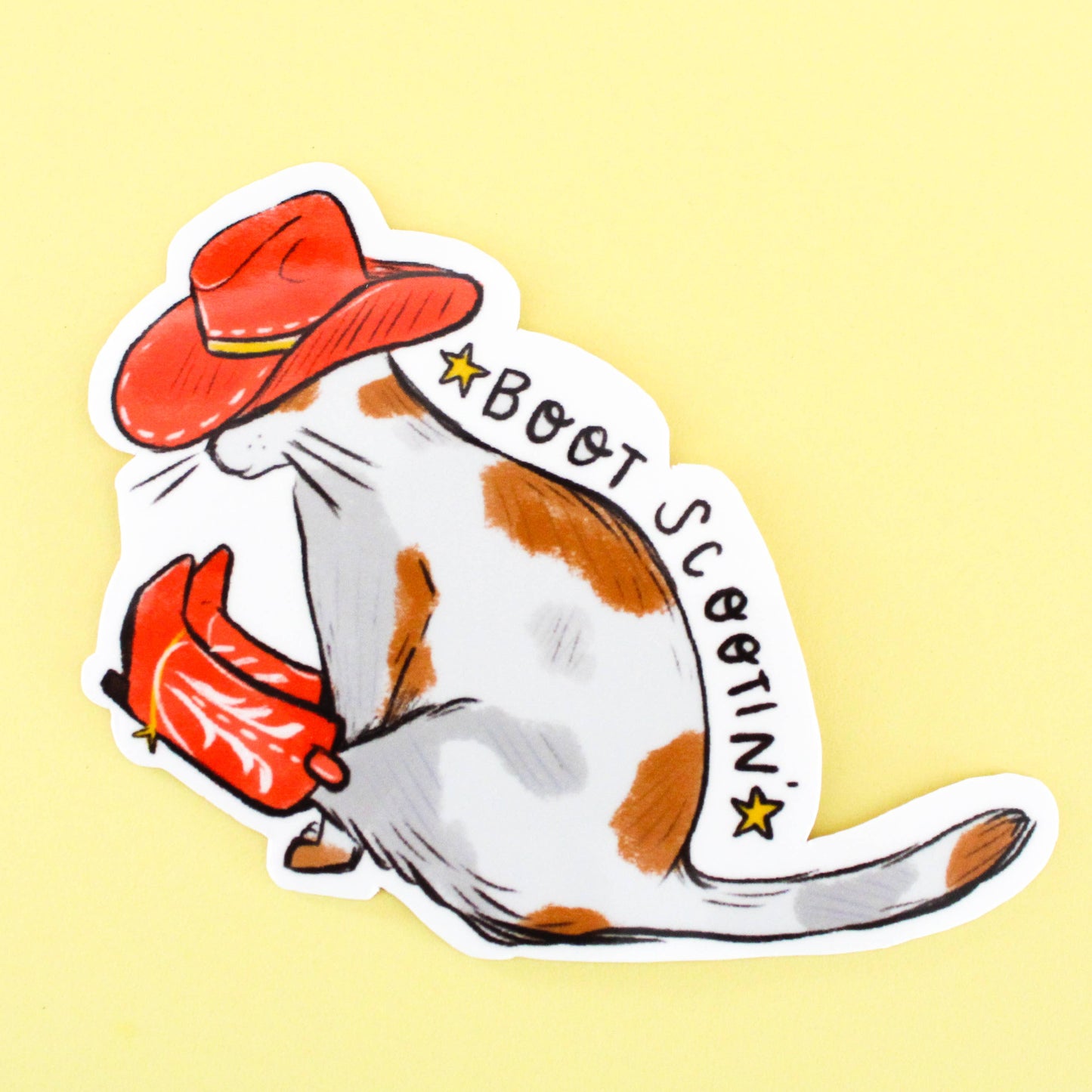 Scootin' Kitty Vinyl Sticker