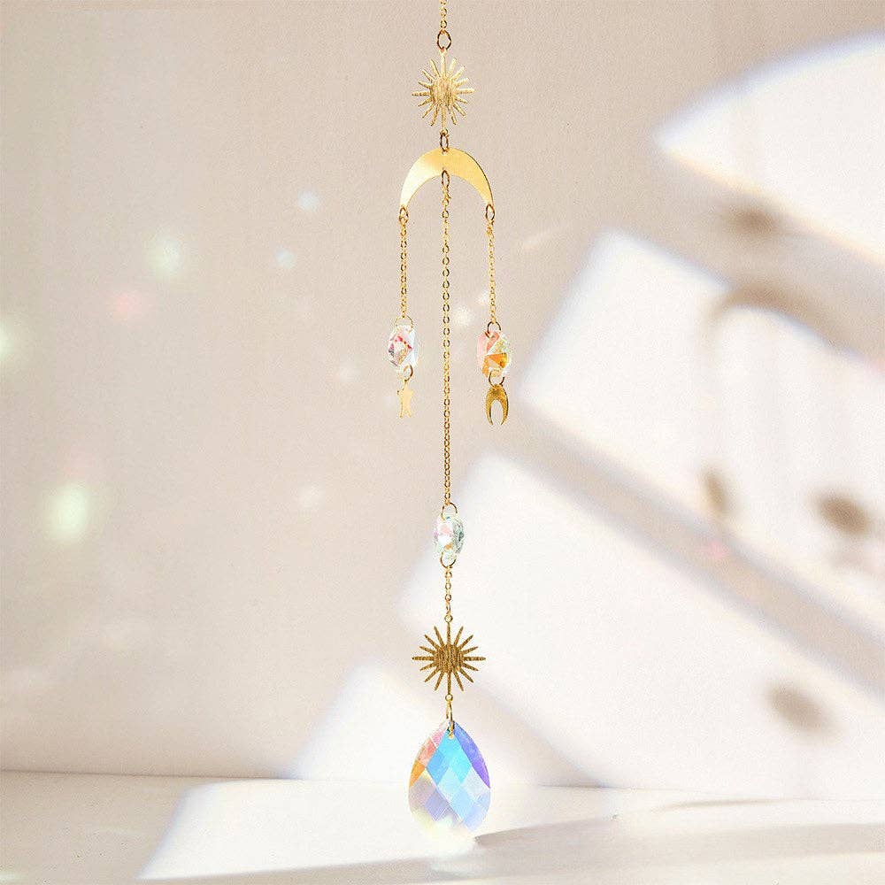 Metal Sun Moon Crystal Home Hangings DP25A929