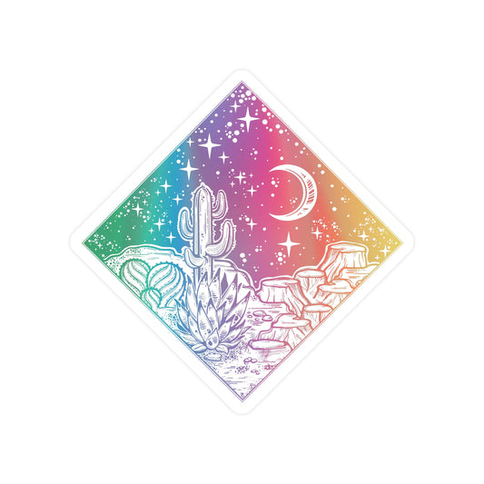 Desert Cactus High Quality Holographic Vinyl Sticker