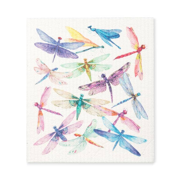 Dragonflies Dishcloth-6.75x7.5"L