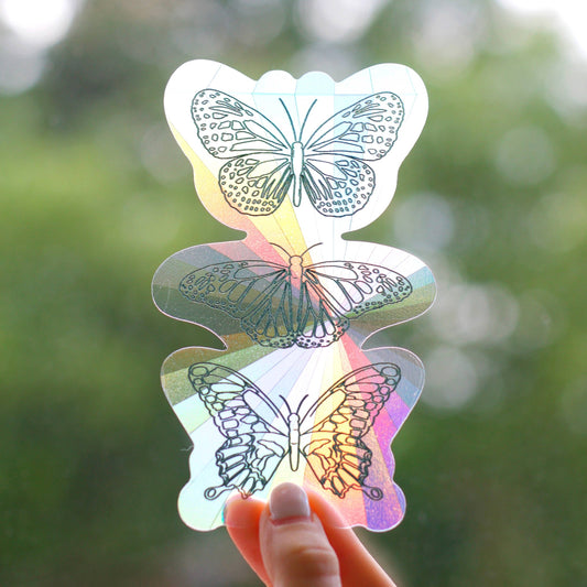 Butterflies Sun Catcher Window Decal, 5x3 in.