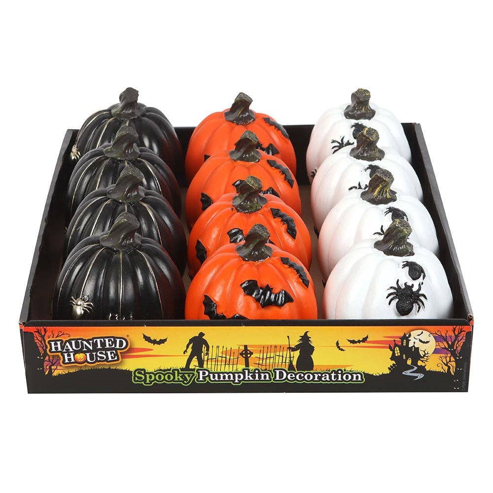 Spooky Bat and Spider Pumpkin Halloween Decoration