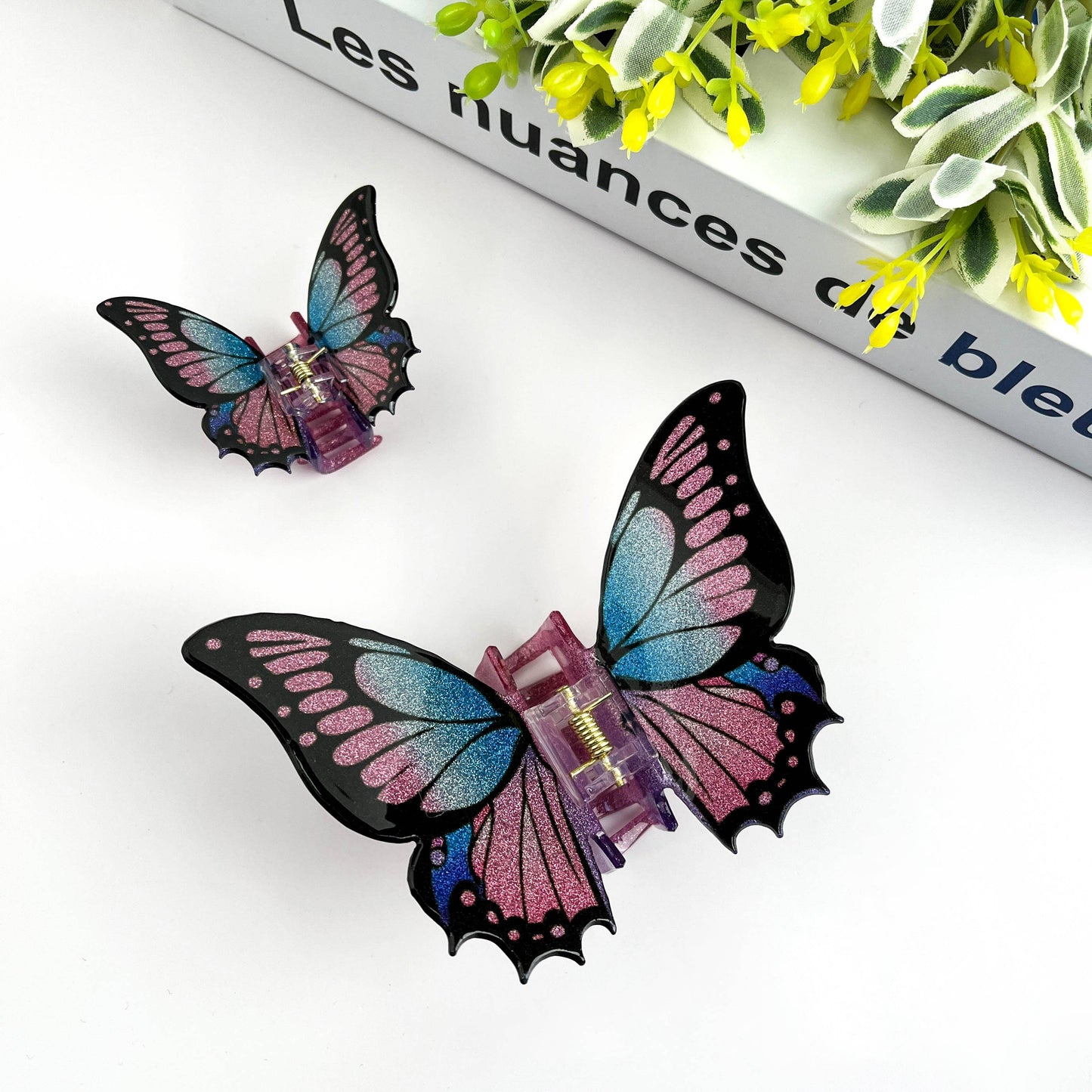Glitter Butterfly Hair Clip, Animal Hair Claw Set