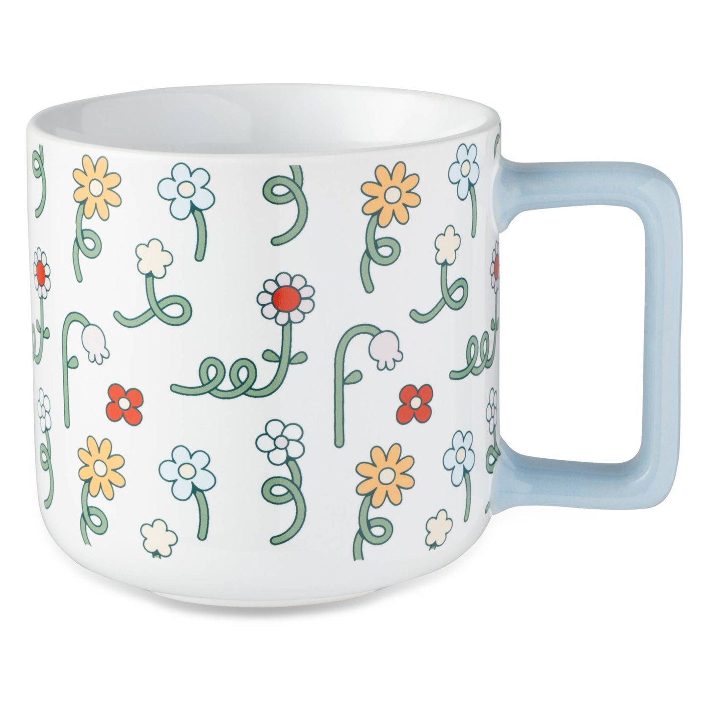18.6 oz Square Handle Mug - Floral