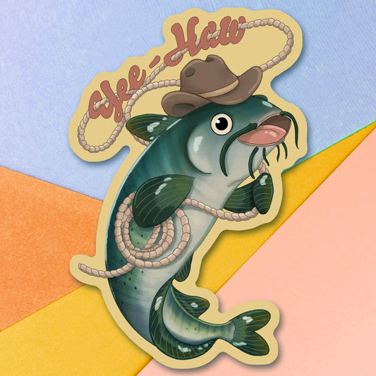 Cowboy Catfish Sticker: 3 inch