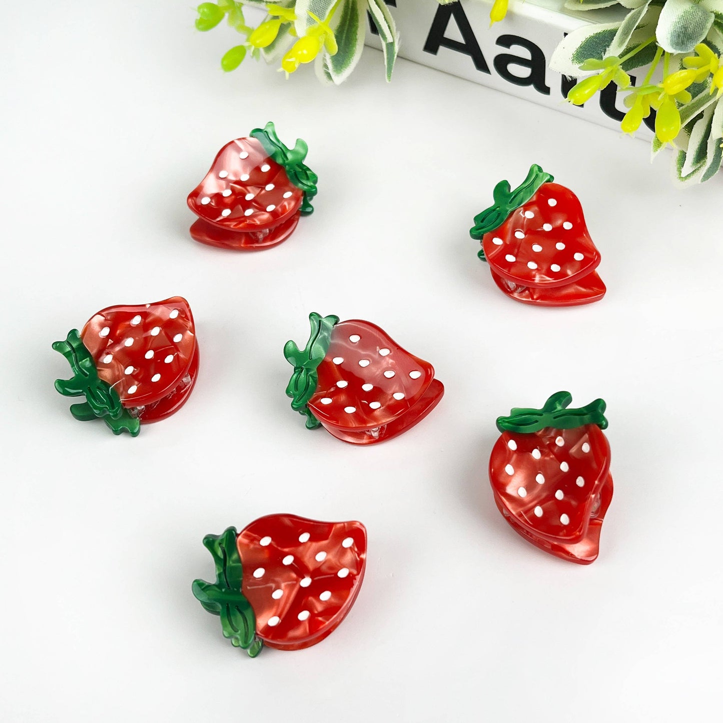 2PCS Strawberry Mini Hair Clip