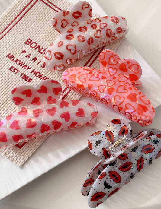 Sweet Love Lips Print Cute Hair Clips DP25G406