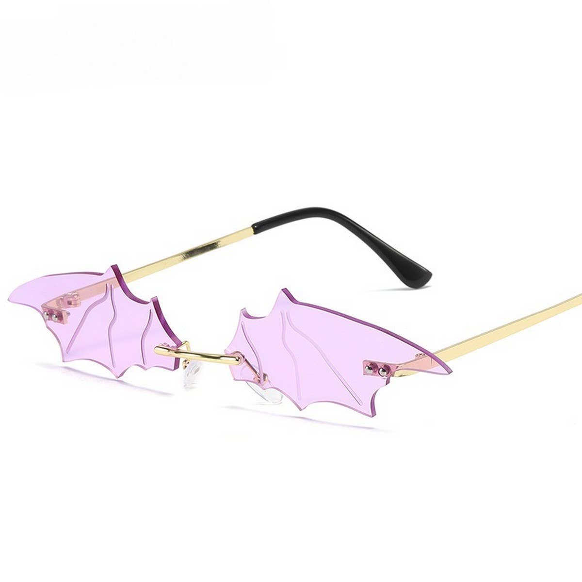 TRENDY FUNNY BAT SHAPE SUNGLASSES_CWASG0362: Black / (OS) 2
