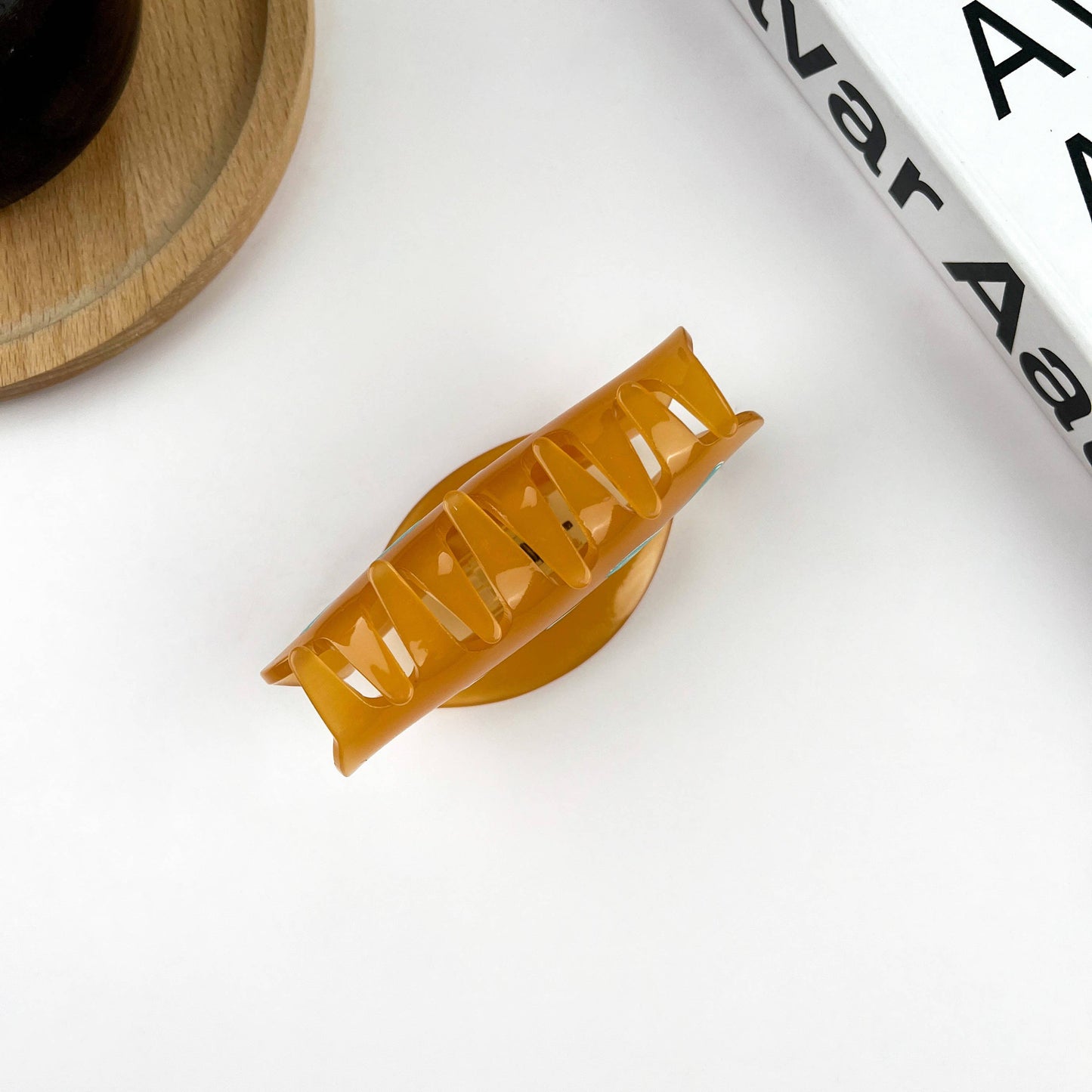 Brown Flower Claw Clip