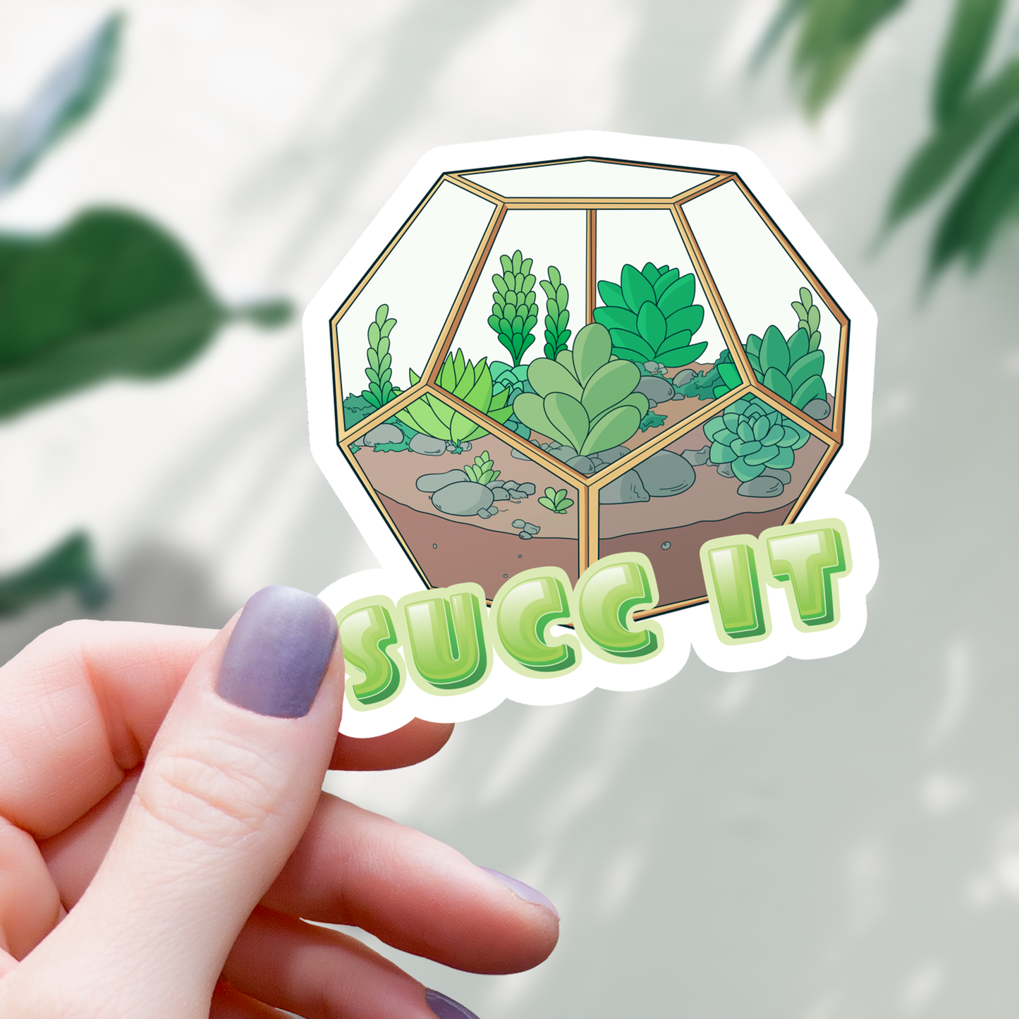 Succ it Succulent Terrarium Sticker - 3"