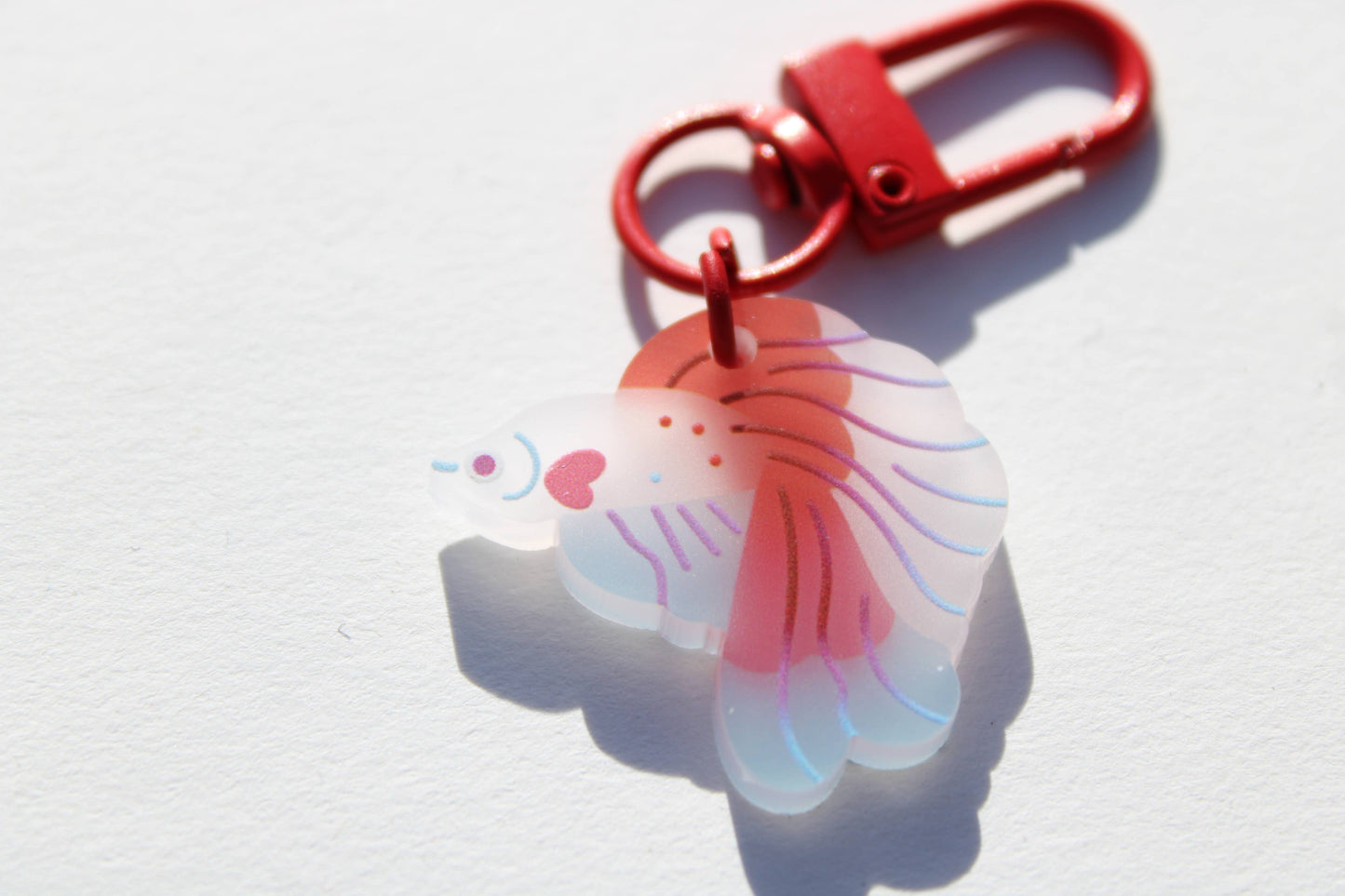 Betta Fish Frosted Acrylic Charm