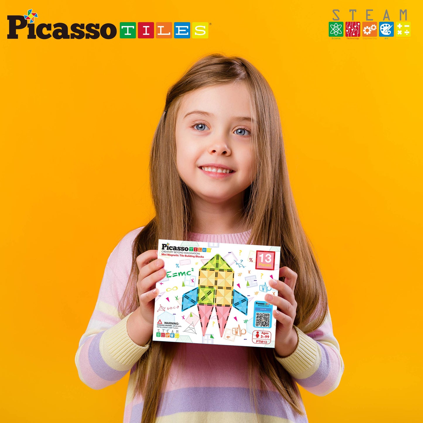 PicassoTiles 13pc Travel Size Magnetic Tile Building Set
