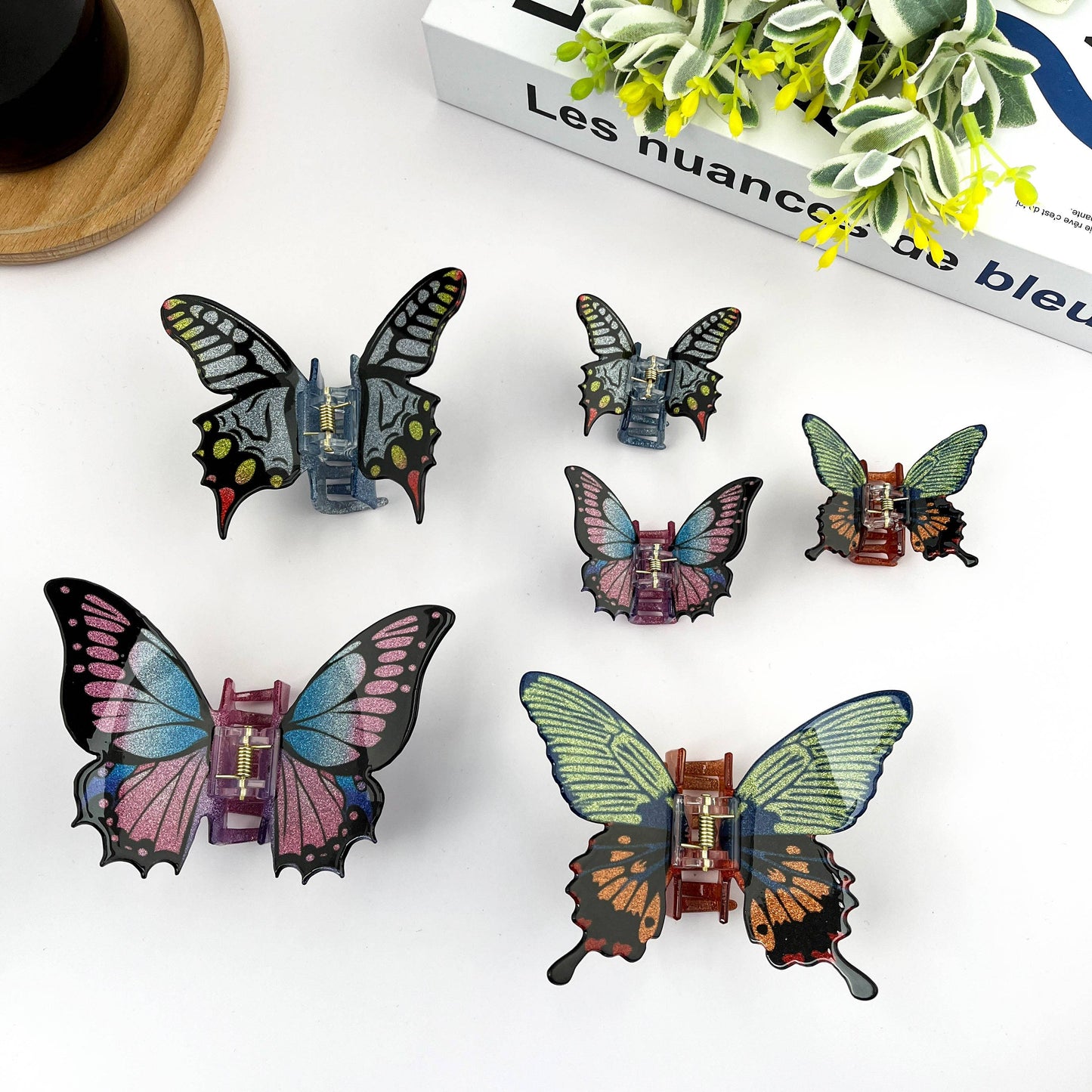 Glitter Butterfly Hair Clip, Animal Hair Claw Set