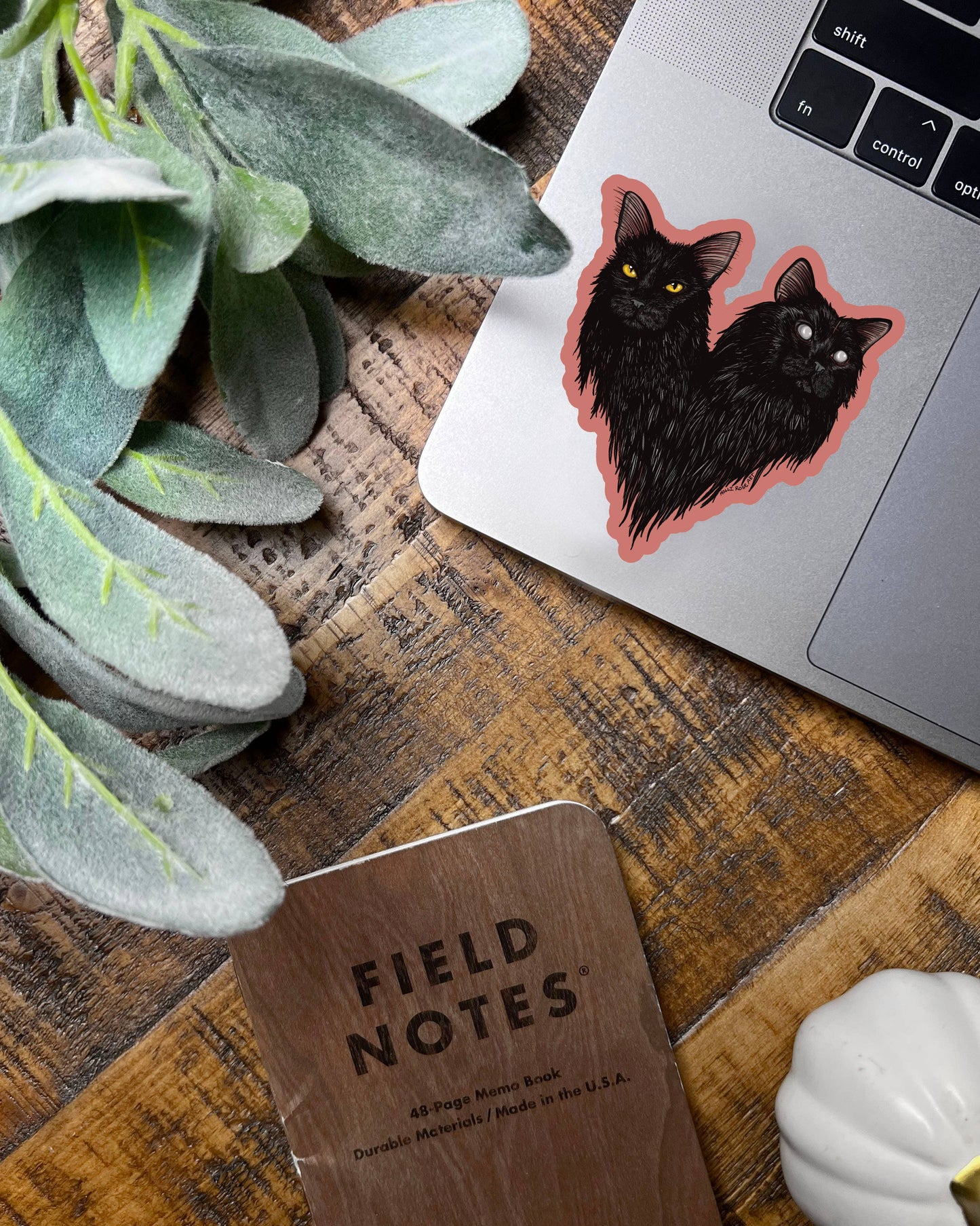 Black Cats Heart Sticker