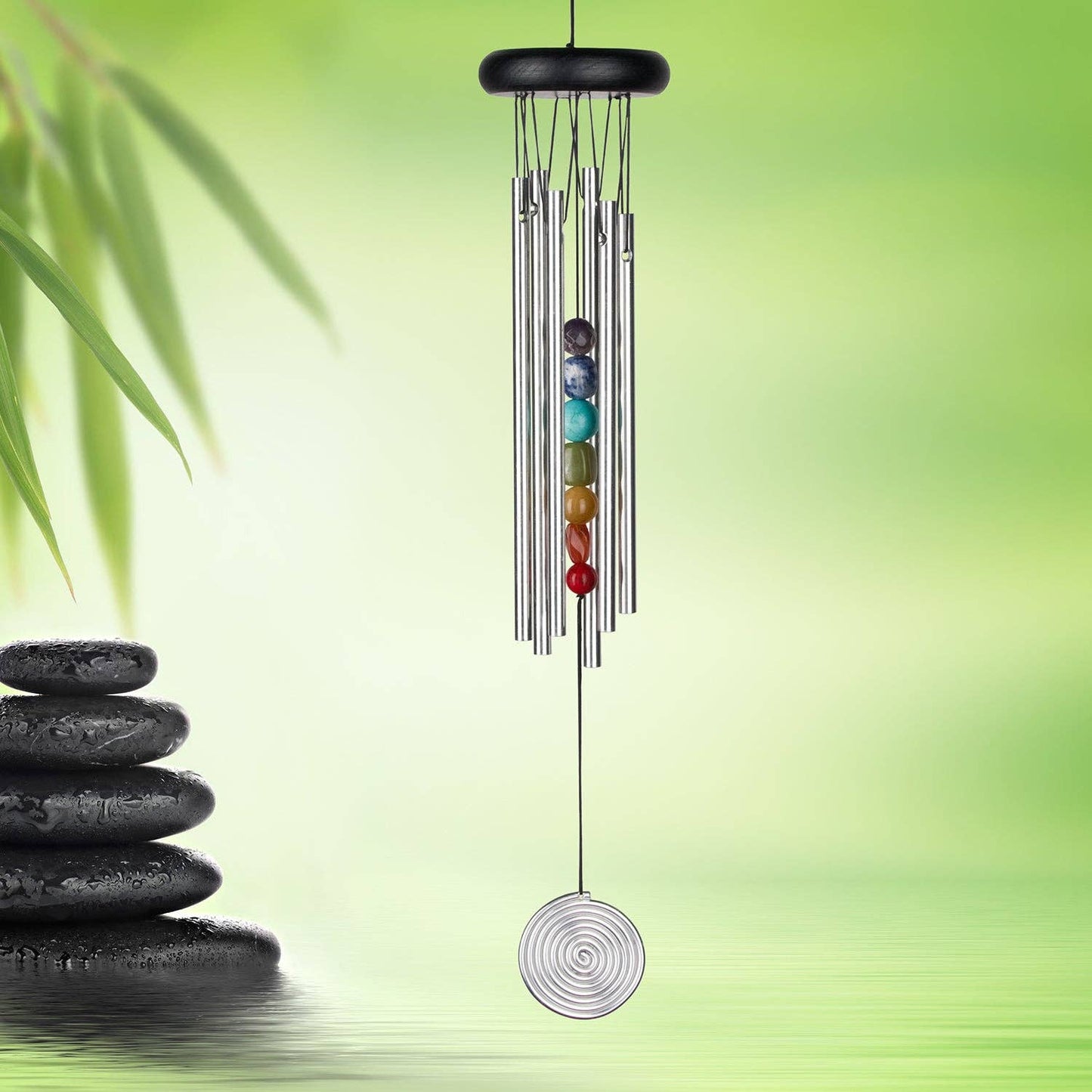 Woodstock Chakra Chime™ - Seven Stones, Silver