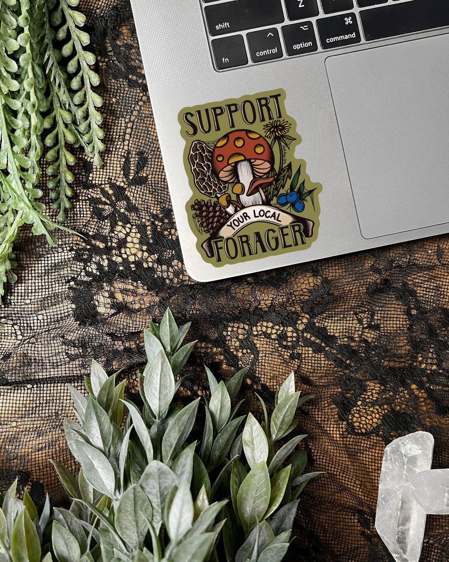 Support Your Local Forager Mushroom Sticker