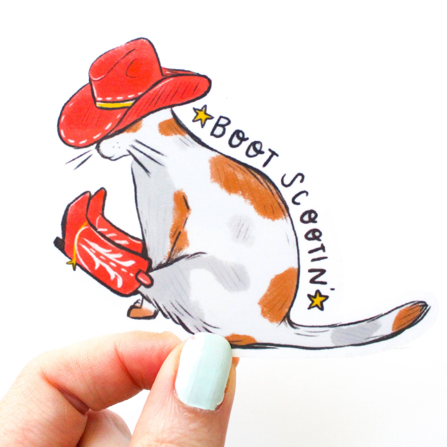 Scootin' Kitty Vinyl Sticker