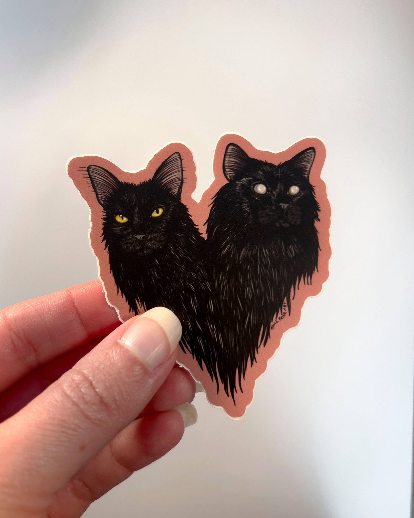 Black Cats Heart Sticker