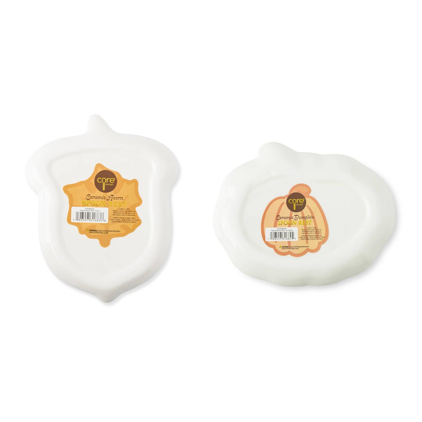Figural Spoon Rest - Pumpkin And Acorn Asst