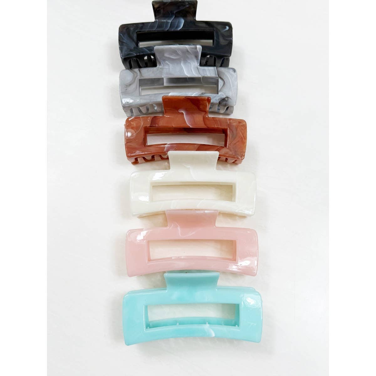 Shimmering Marbled Rectangle Hair Claw