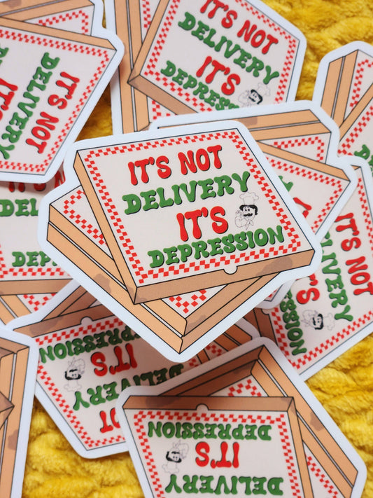 Funny Depression sticker: White
