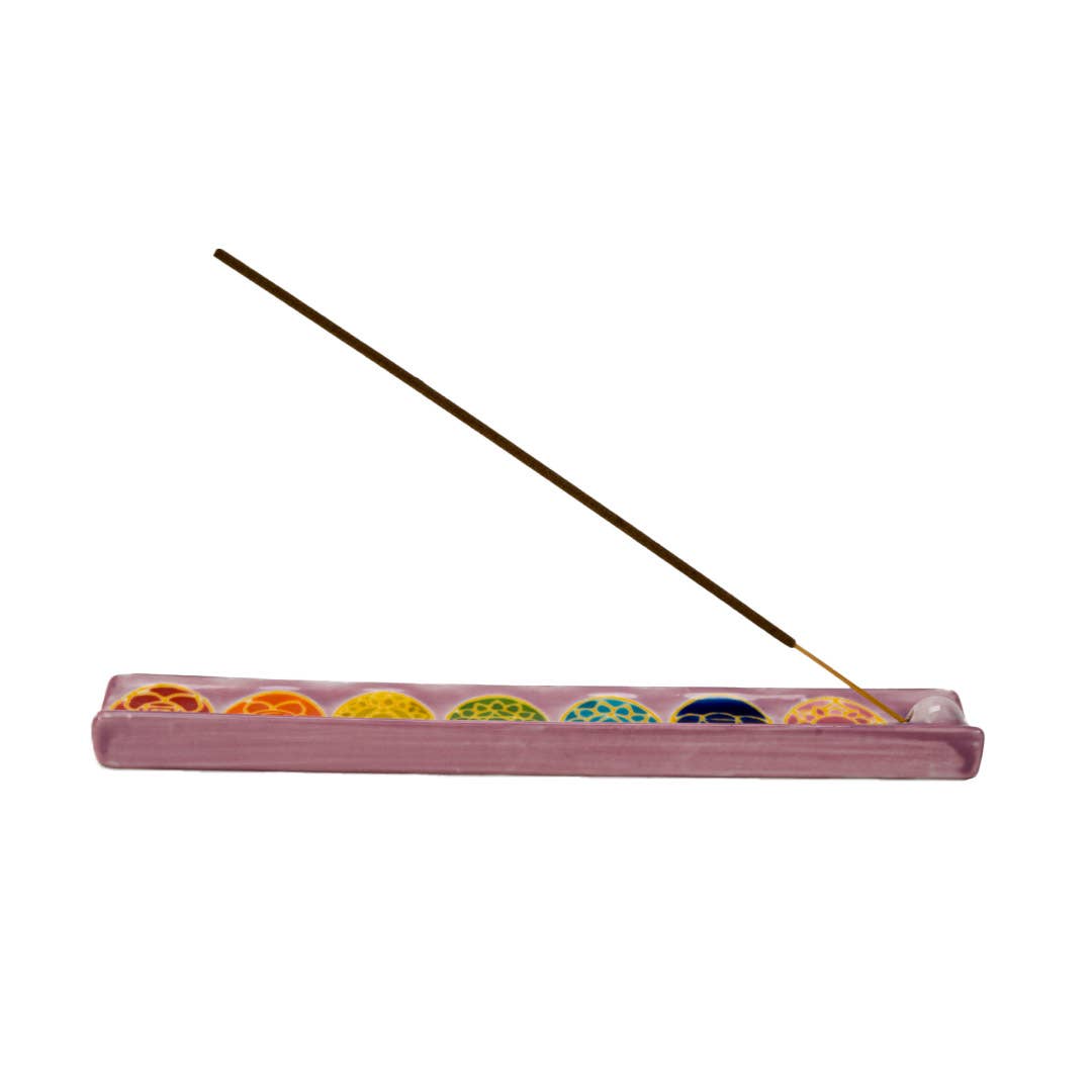 Seven Chakra Ceramic Incense Burner