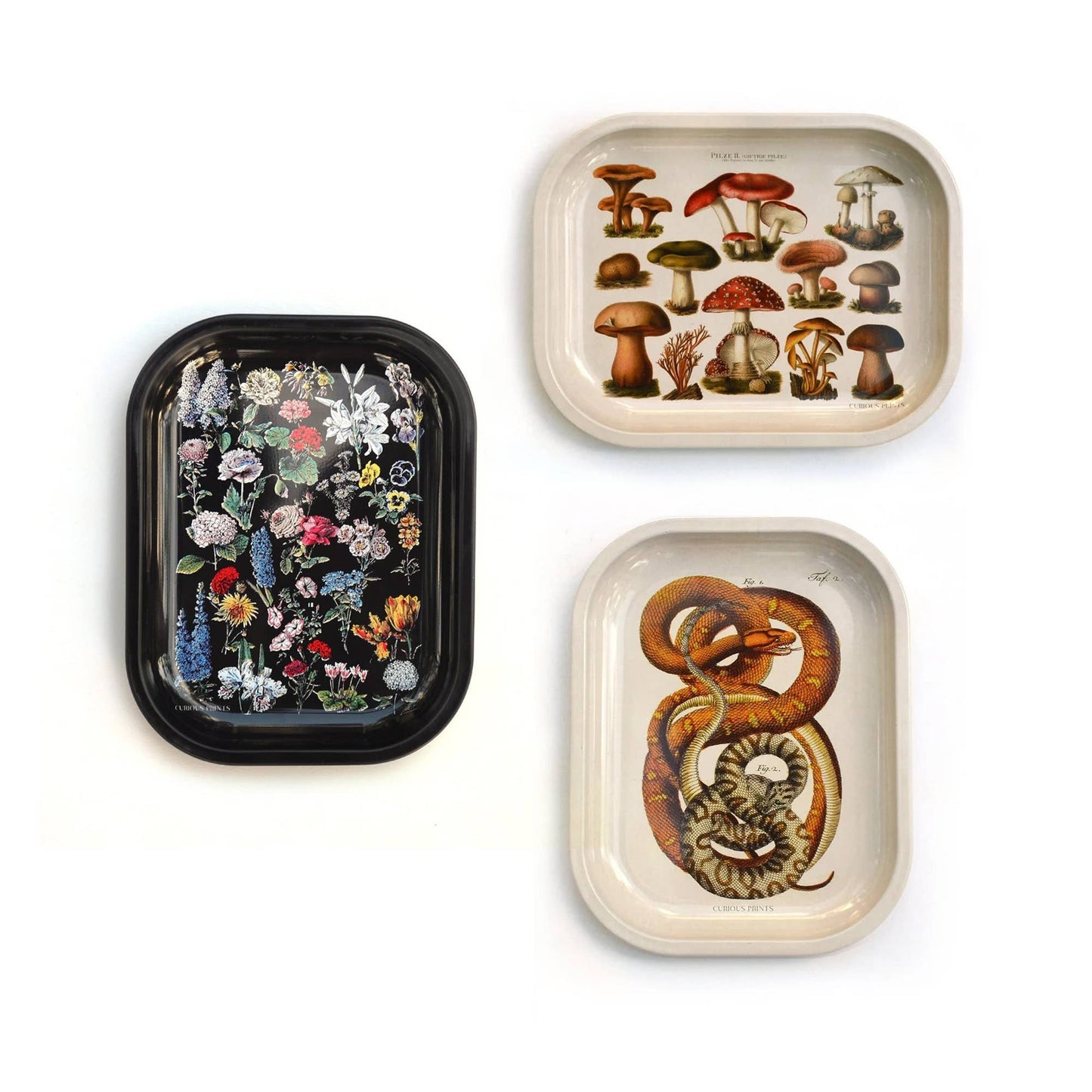 Small Metal Dark Gemstones Crystals Catchall Tray
