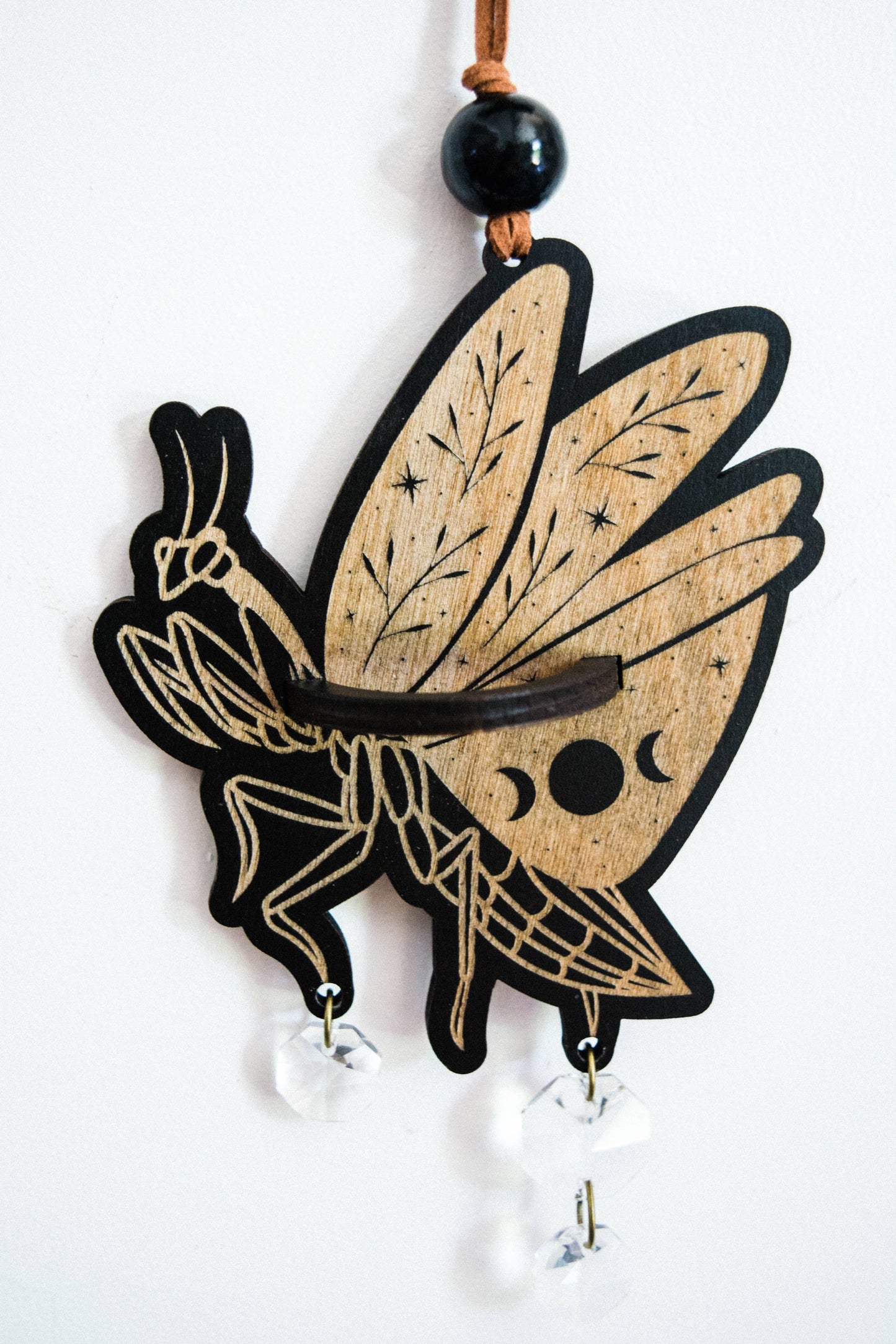 Praying Mantis Airplant Holder Hanging Mini Suncatcher : Without Airplant / Stained Black