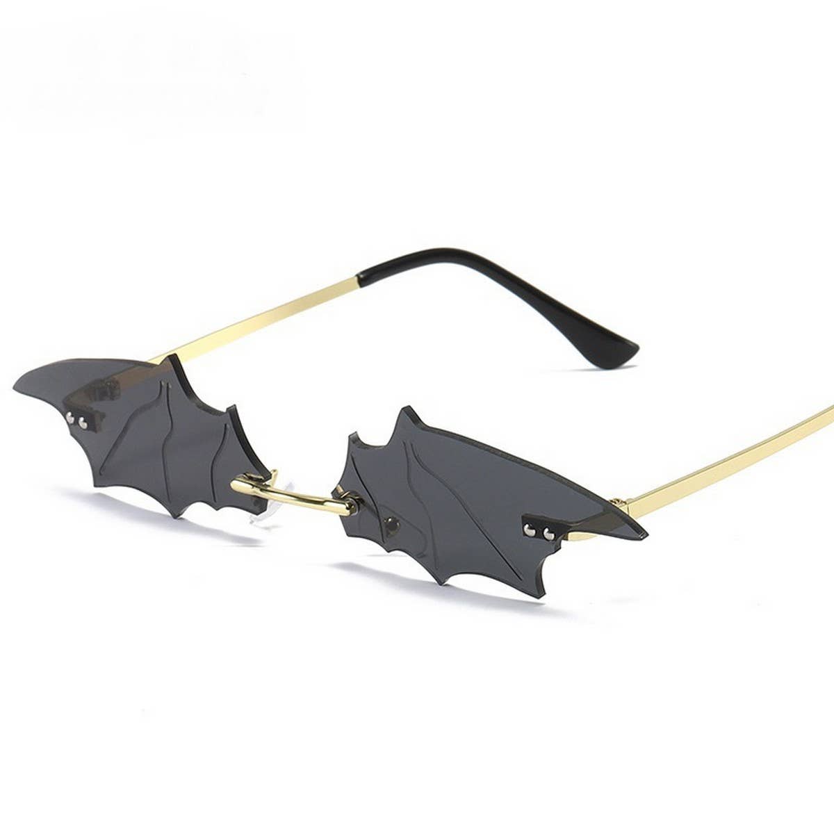 TRENDY FUNNY BAT SHAPE SUNGLASSES_CWASG0362: Black / (OS) 2