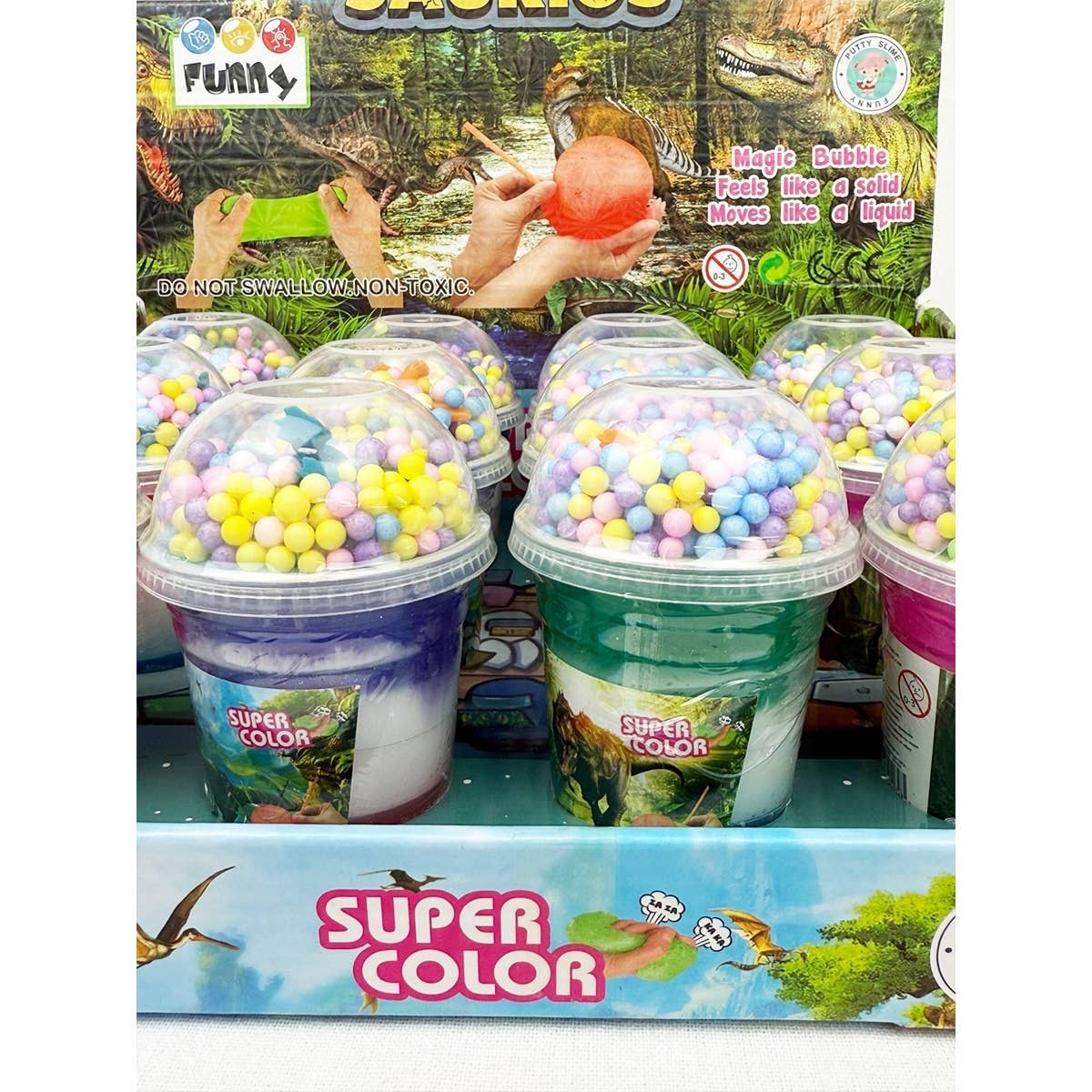 Dinosaur Magic Bubble Slime: MIX COLOR / ONE