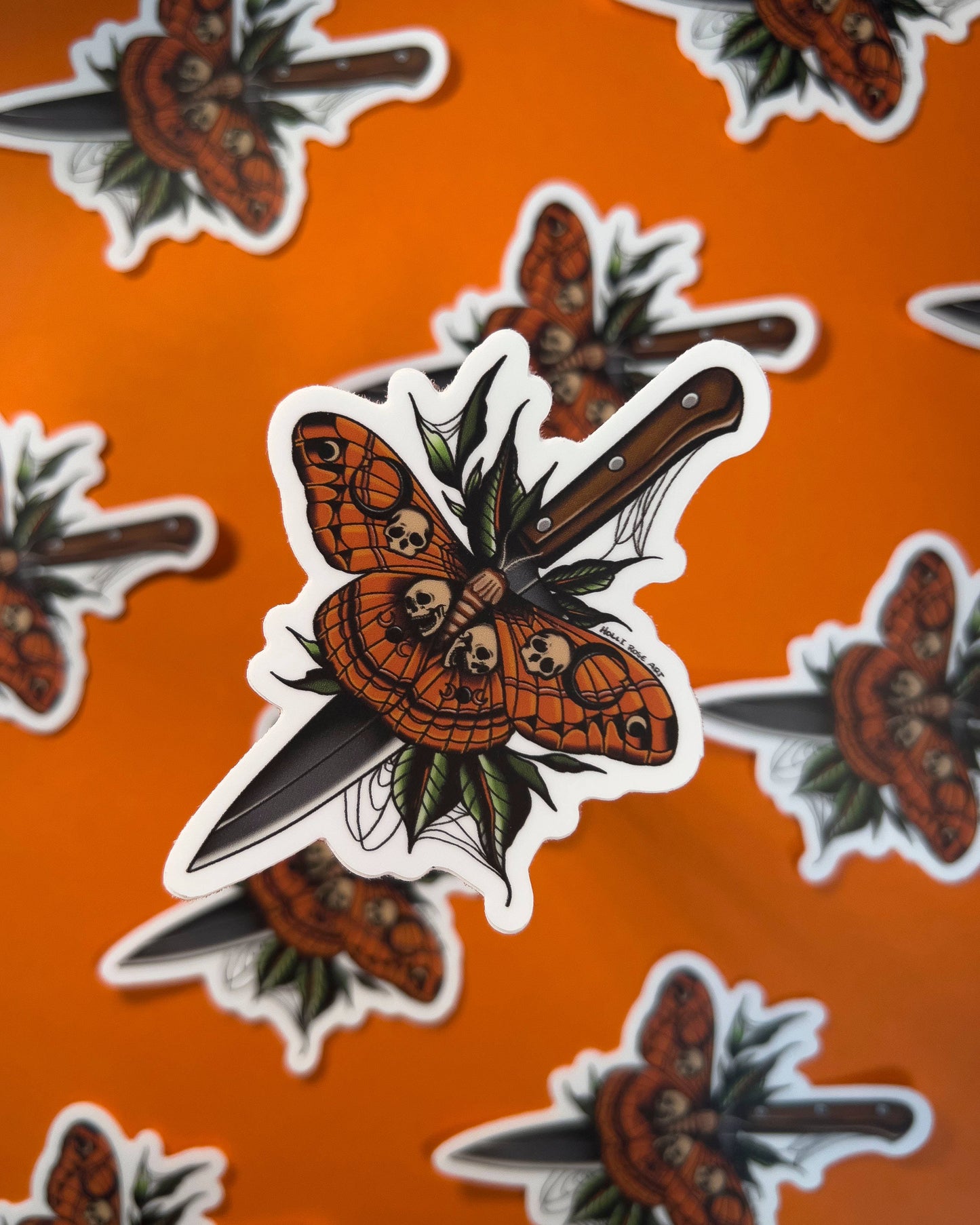 Spooky Skull Moth Sticker