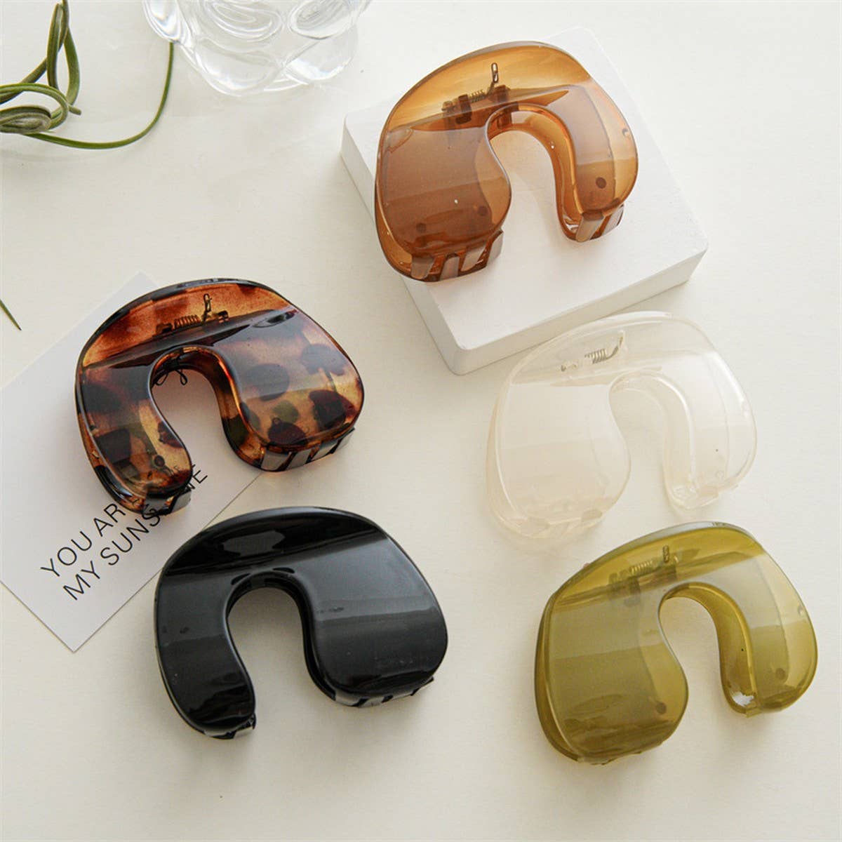 Hair Claw Clip Elegant Minimalist Design_CWAHA1960: Brown / (OS) 1
