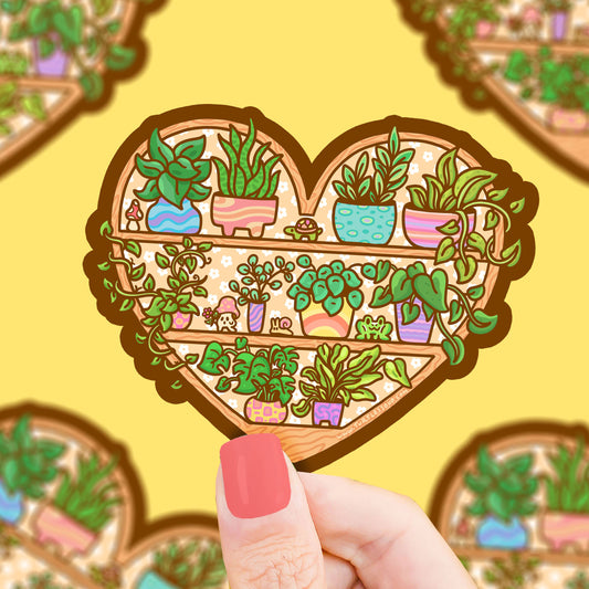 Heart Shaped Plant Shelf Nursery Vinyl Sticker
