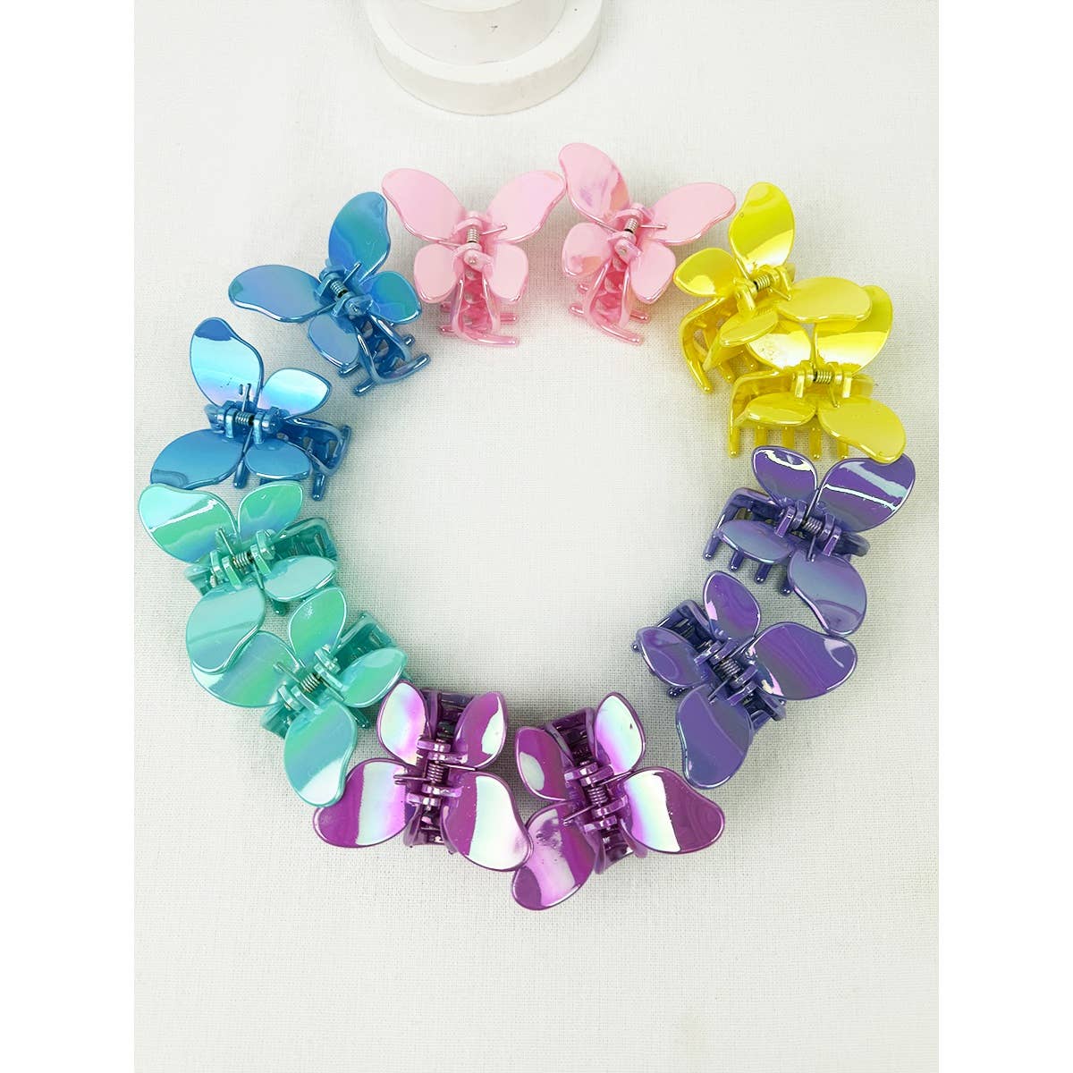 Shiny Spring Tone Butterfly Hair Clips