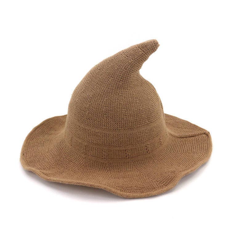 Halloween Pointed Witch Hat, Knit & Foldable_CWAH0617: BLACK / (OS) 2