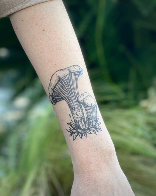 Chanterelle Mushroom Temporary Tattoo: 1-Pack