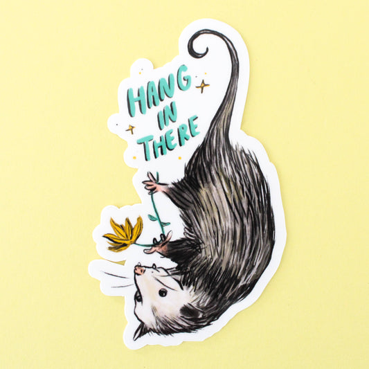 Hang In There Possum Vinyl Sticker