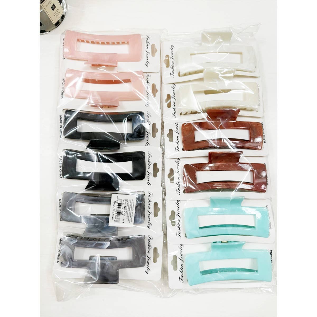 Shimmering Marbled Rectangle Hair Claw