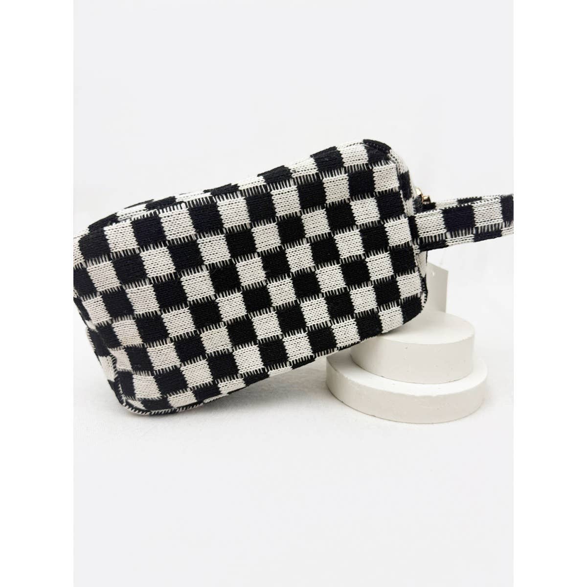 Famous Checker Cosmetic Bag with handle: MINT GREEN