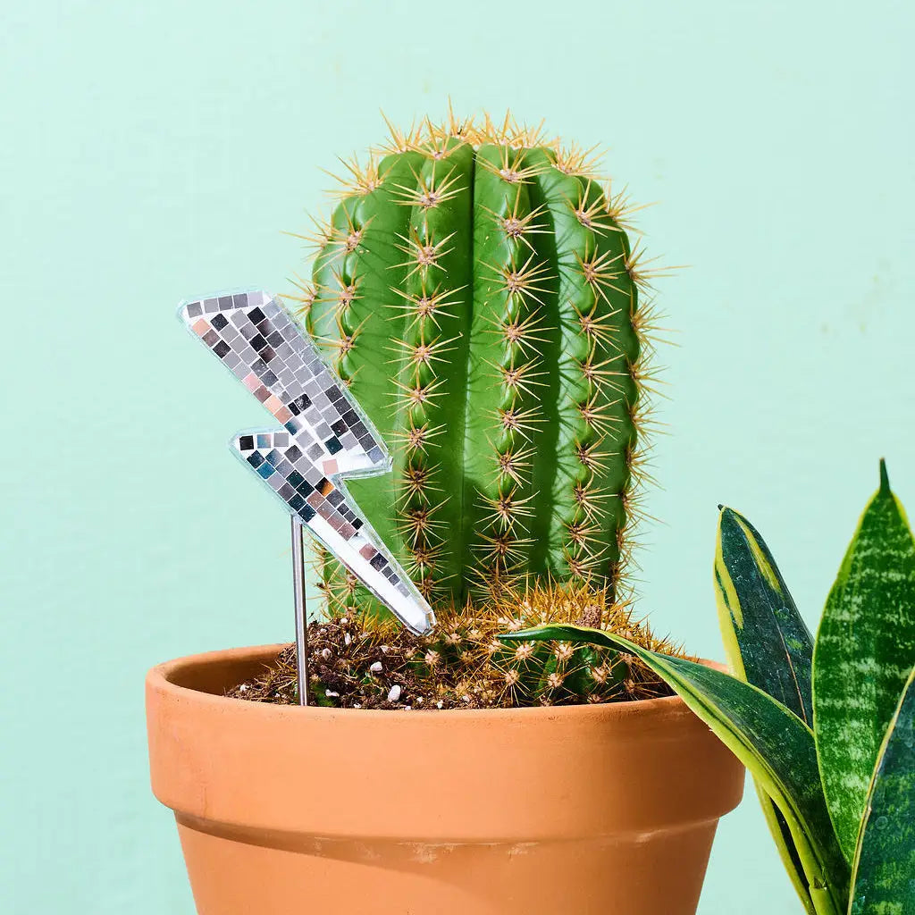 Lightning Bolt Disco Ball Plant Pick
